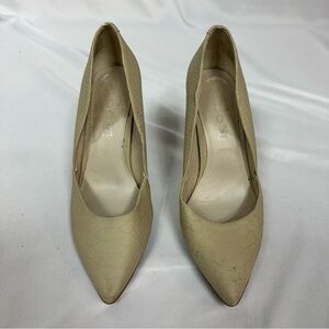 ALDO Faux Snake Skin Print Nude Heels in Size 38.5/8